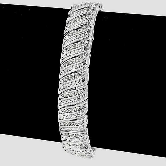 1 Carat Diamond Wave Bracelet, 7 Inches - Picture 4 of 4